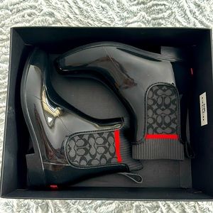 Coach black rubber rainboots. Brand new